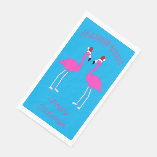 Christmas Lesbian Flamingos Flamingo Belles Custom Serviette (Ecke)