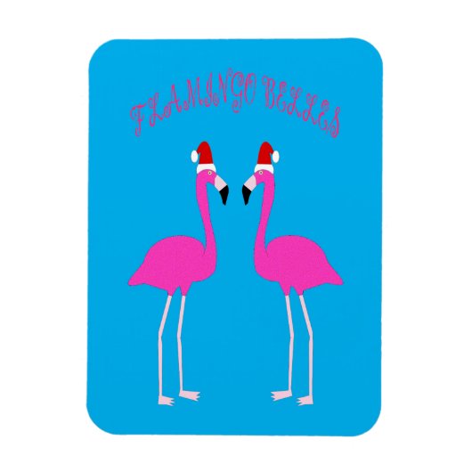 Christmas Lesbian Flamingos Flamingo Belles Magnet (Vertikal)