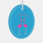 Christmas Lesbian Flamingos Flamingo Belles Ornament Aus Glas (Vorderseite Rechts)