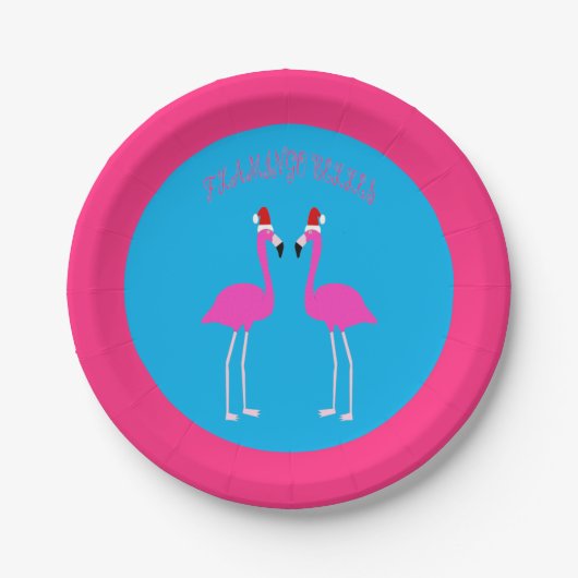 Christmas Lesbian Flamingos Flamingo Belles Pappteller (Vorderseite)