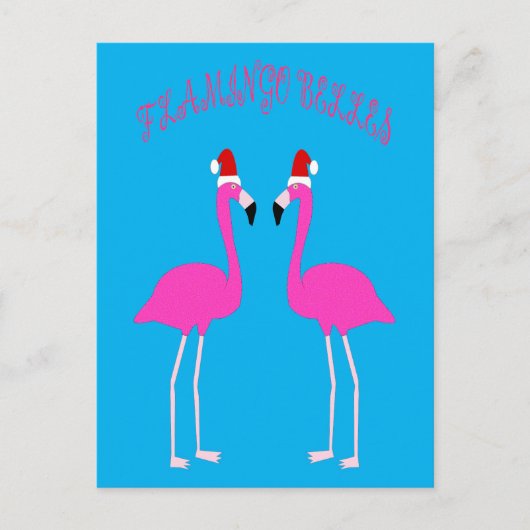 Christmas Lesbian Flamingos Flamingo Belles Postkarte (Vorderseite)