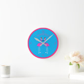 Christmas Lesbian Flamingos Flamingo Belles Runde Wanduhr (Zuhause)
