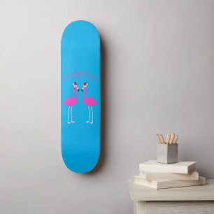 Christmas Lesbian Flamingos Flamingo Belles Skateboard