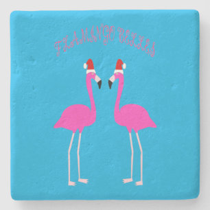 Christmas Lesbian Flamingos Flamingo Belles Steinuntersetzer