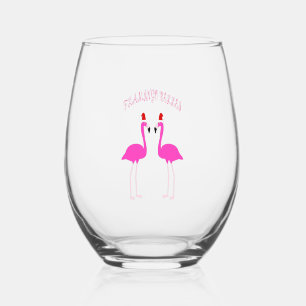 Christmas Lesbian Flamingos Flamingo Belles Weinglas Ohne Stiel