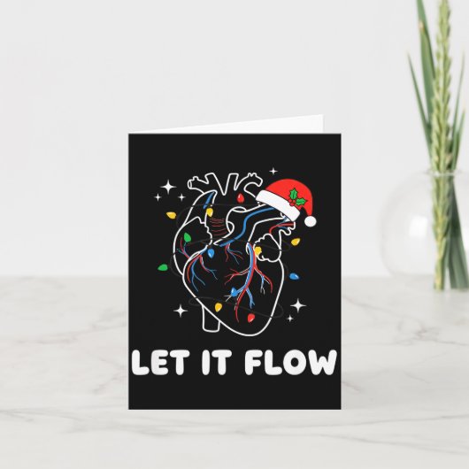 Christmas Let It Flow Cardiac Heart Funny Nurse Ho Karte (Vorderseite)