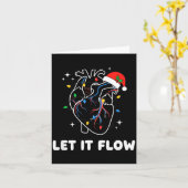 Christmas Let It Flow Cardiac Heart Funny Nurse Ho Karte (Gelbe Blume)