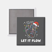 Christmas Let It Flow Cardiac Heart Funny Nurse Ho Magnet (Vorderseite/Rückseite)