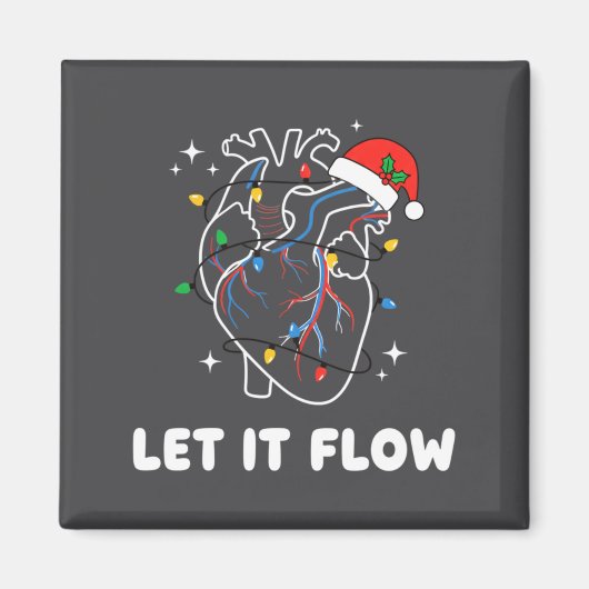 Christmas Let It Flow Cardiac Heart Funny Nurse Ho Magnet (Vorne)