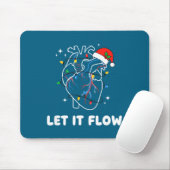 Christmas Let It Flow Cardiac Heart Funny Nurse Ho Mousepad (Mit Mouse)