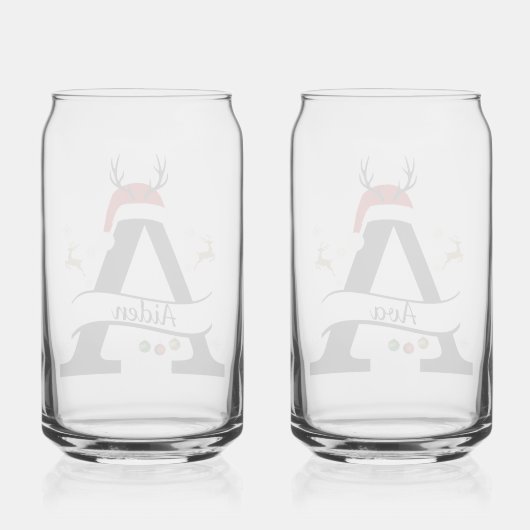 Christmas Letter A Initial – Festive Holiday Desig Dosenglas (Rückseite)