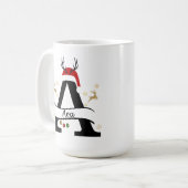 Christmas Letter A Initial – Festive Holiday Desig Kaffeetasse (Vorderseite Links)