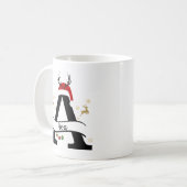 Christmas Letter A Initial – Festive Holiday Desig Kaffeetasse (Vorderseite Links)