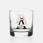 Christmas Letter A Initial – Festive Holiday Desig Whiskyglas (Vorderseite)