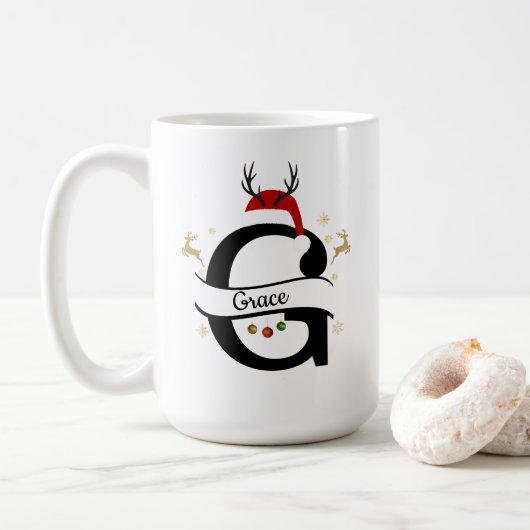 Christmas Letter G Alphabet Kaffeetasse (Mit Donut)