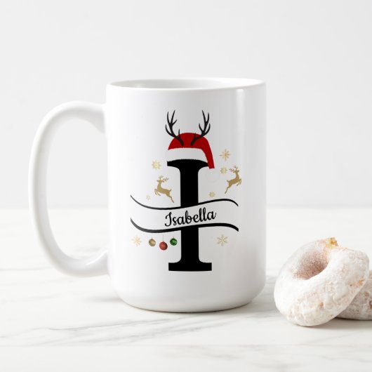 Christmas Letter I Alphabet Kaffeetasse (Mit Donut)
