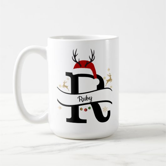 Christmas Letter R Alphabet Kaffeetasse (Links)