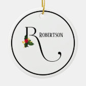 Christmas Letter R Monogram And Name Keramik Ornament (Vorne)