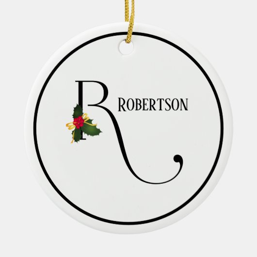 Christmas Letter R Monogram And Name Keramik Ornament (Vorne)