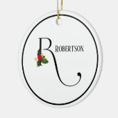 Christmas Letter R Monogram And Name Keramik Ornament (Links)
