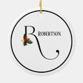 Christmas Letter R Monogram And Name Keramik Ornament (Hinten)