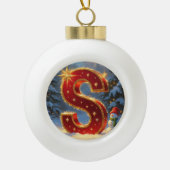 Christmas Letter S Ornament | Red Gold Monogram (Vorderseite)