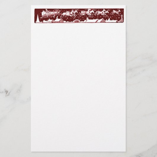 Christmas Letter Santa Holiday Red Stationery Briefpapier (Vorderseite)