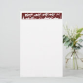 Christmas Letter Santa Holiday Red Stationery Briefpapier (Stehend Vorderseite)