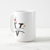 Christmas Letter V Alphabet Kaffeetasse (Vorderseite Links)