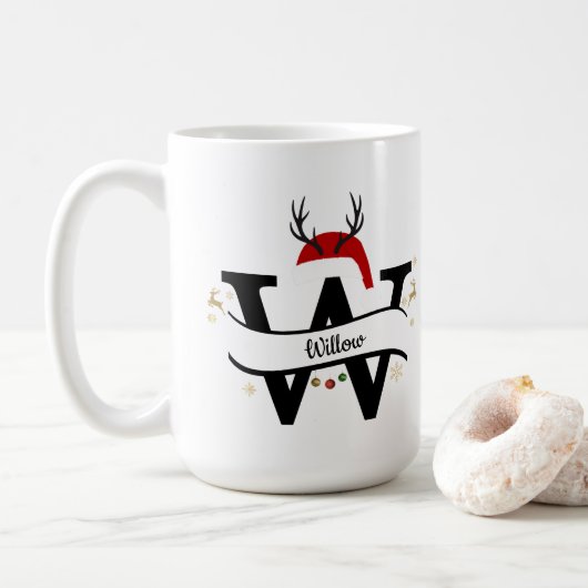 Christmas Letter W Alphabet Kaffeetasse (Mit Donut)