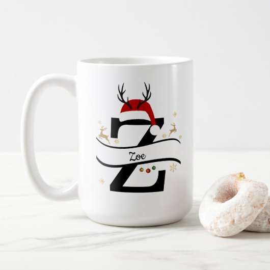 Christmas Letter Z Alphabet Kaffeetasse (Mit Donut)