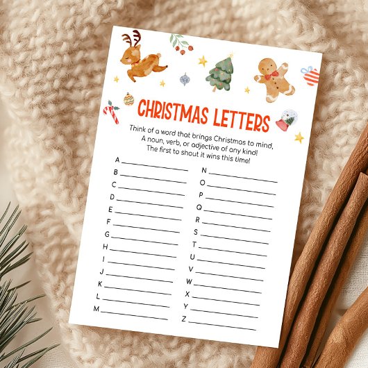 Christmas Letters Game Feiertagskarte