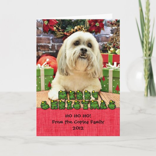 Christmas - Lhasa Apso - Solo Feiertagskarte (Vorderseite)