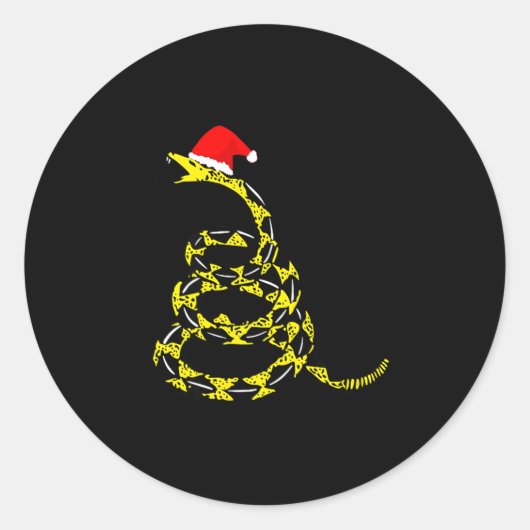 Christmas Libertarian Gadsden Don't Tread Snake Runder Aufkleber (Vorderseite)