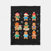 Christmas Library Gingerbread Man Books Lover Book Fleecedecke (Vorderseite)