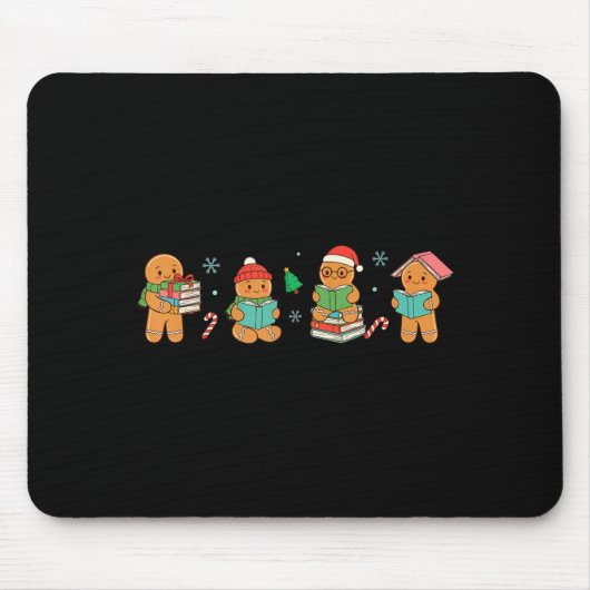 Christmas Library Gingerbread Man Books Lover Book Mousepad (Vorne)