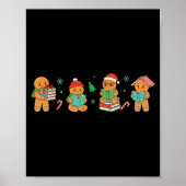 Christmas Library Gingerbread Man Books Lover Book Poster (Vorne)