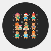 Christmas Library Gingerbread Man Books Lover Book Runder Aufkleber (Vorderseite)