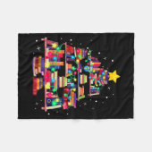 Christmas Library Tree Love Reading Books Nerd Tea Fleecedecke (Vorderseite (Horizontal))