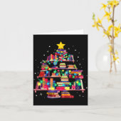 Christmas Library Tree Love Reading Books Nerd Tea Karte (Gelbe Blume)