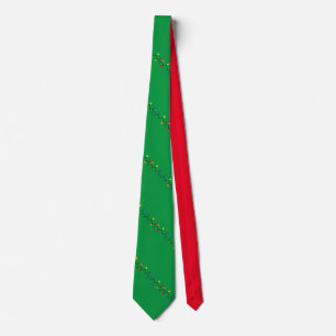 Christmas Light Bulb String Green & Red Neck Tie Krawatte