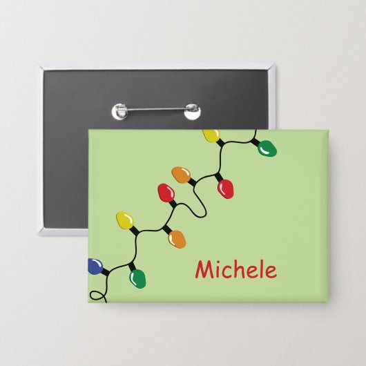 Christmas Light Bulb String mit Personalisiertem N Button (Vorderseite/Rückseite)
