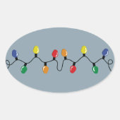 Christmas Light Bulb String Ovaler Aufkleber (Vorderseite)