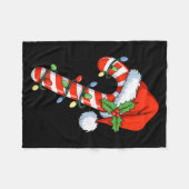 Christmas Light Candy Cane Santa Xmas Kids Toddler Fleecedecke (Vorderseite (Horizontal))