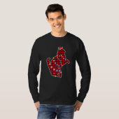 Christmas Light cat Red Plaid Family Xmas T-Shirt (Vorne ganz)