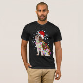 Christmas Light English Bulldog Hund Welpe T-Shirt (Vorne ganz)