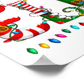 Christmas Light Family Matching Pajamas Softball E Poster (Ecke)