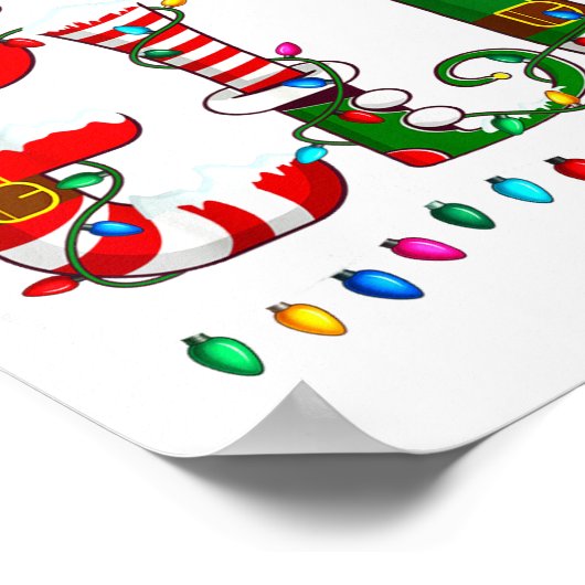 Christmas Light Family Matching Pajamas Softball E Poster (Ecke)