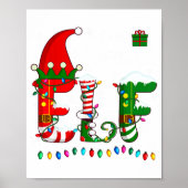 Christmas Light Family Matching Pajamas Softball E Poster (Vorne)