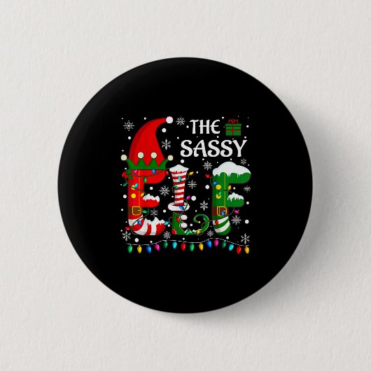 Christmas Light Family Matching Pajamas Sy Elf Xma Button (Vorderseite)